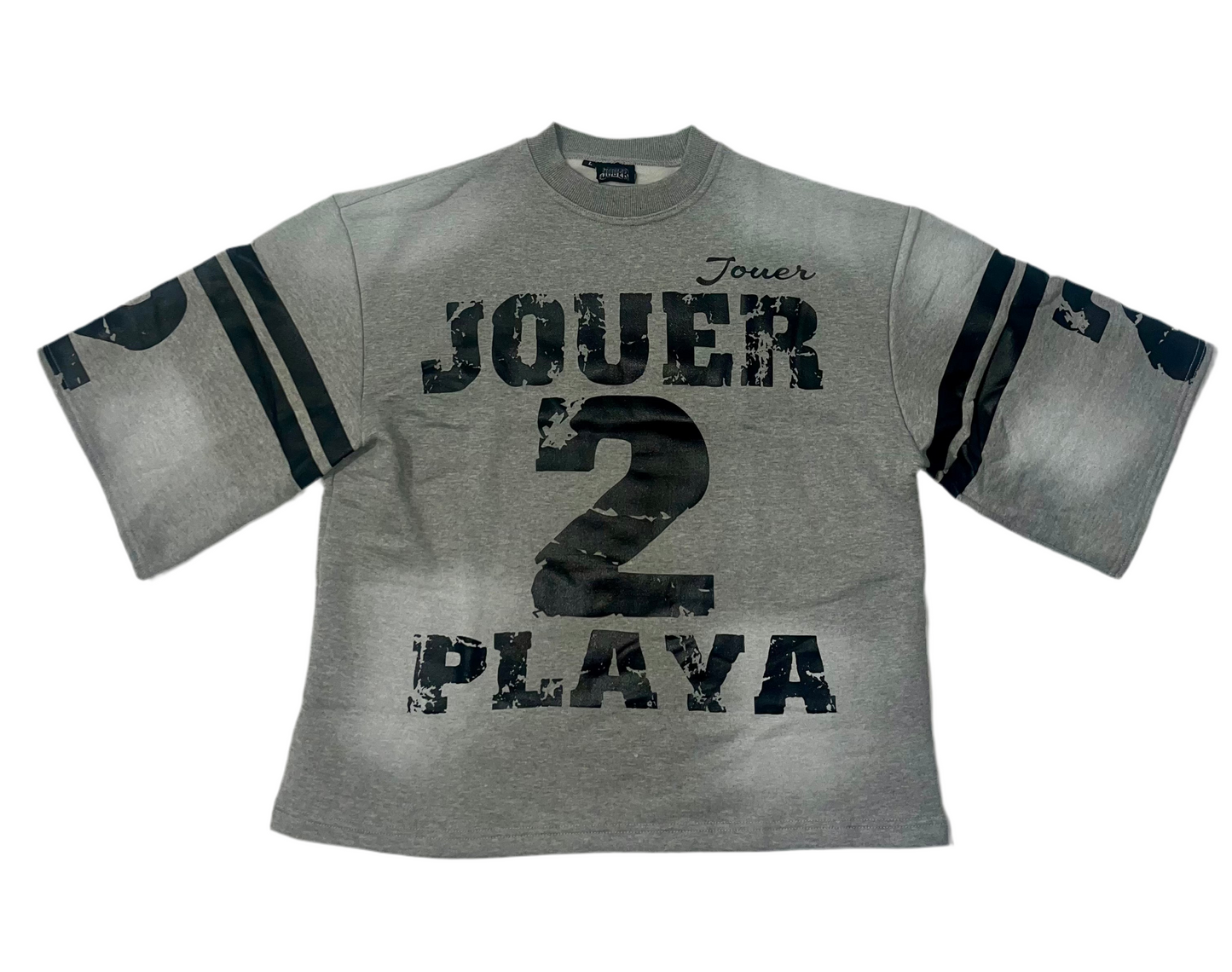 Jouer 2playa Distress Jersey Top (Grey/ Black)