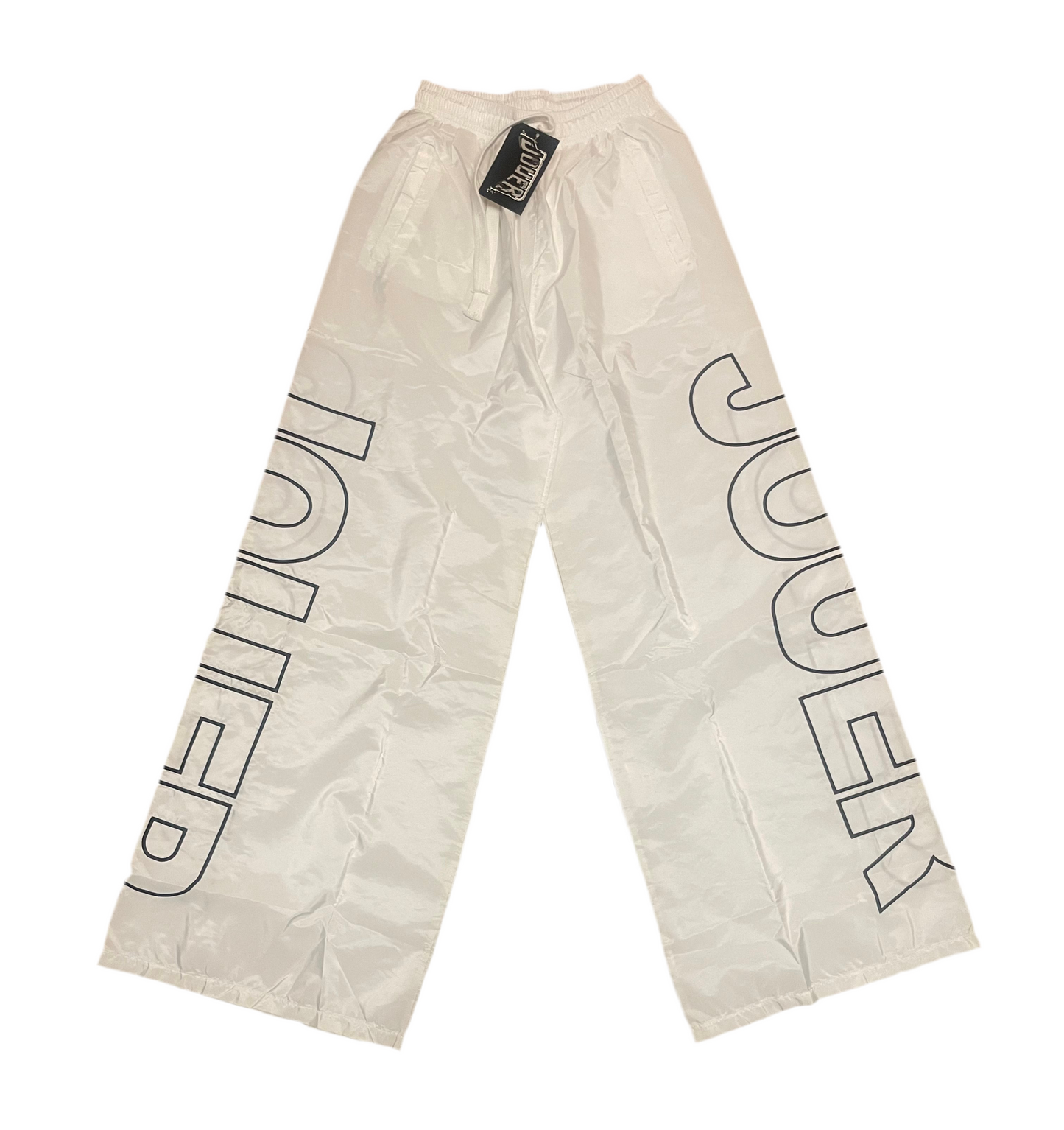 Oversized Jouer Nylon Pants (White/Black)