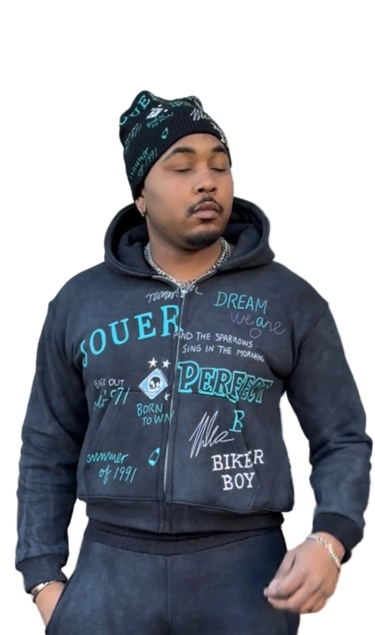 Jouer Biker Boy Hoodie/ Black